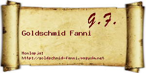 Goldschmid Fanni névjegykártya